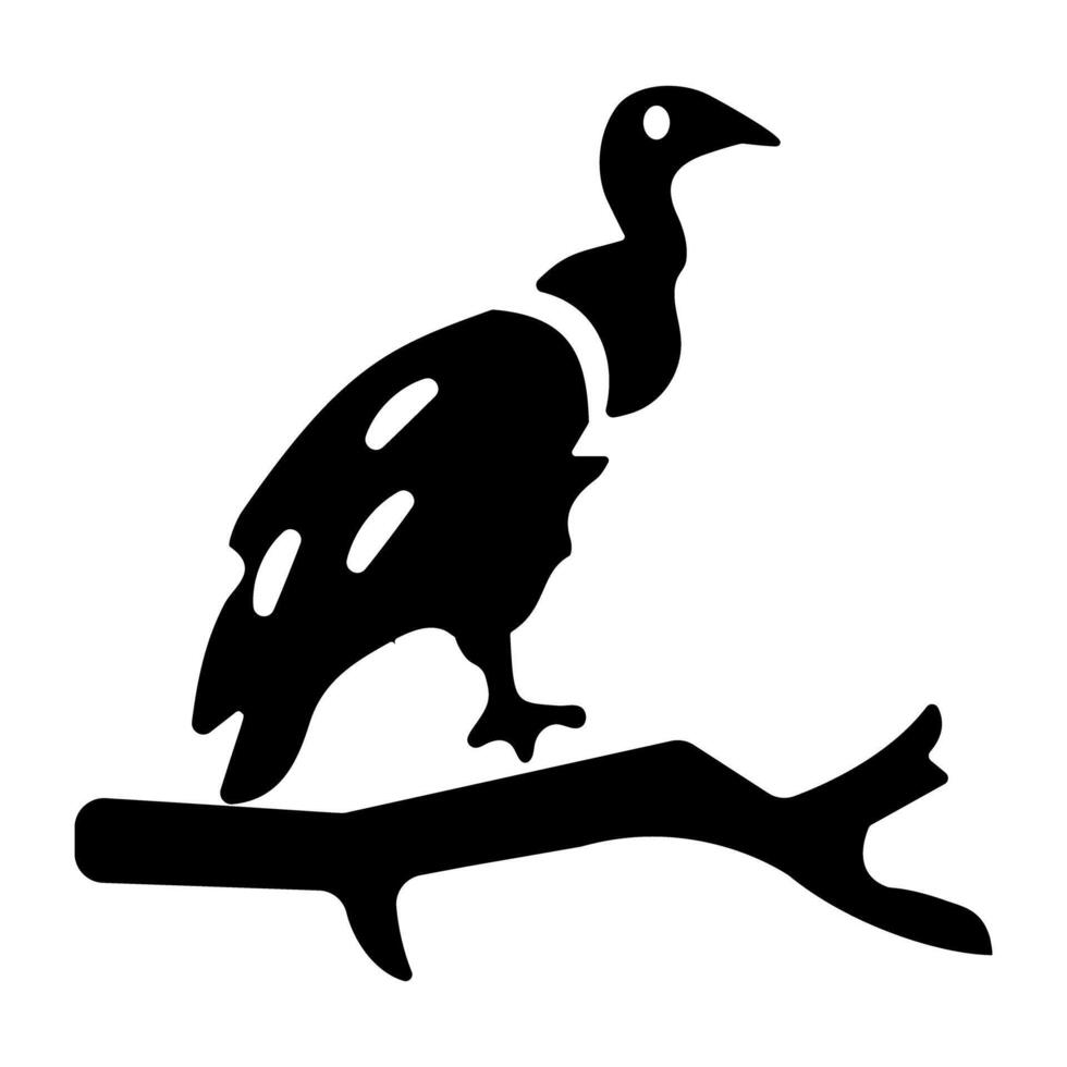 A glyph style icon of vulture vector