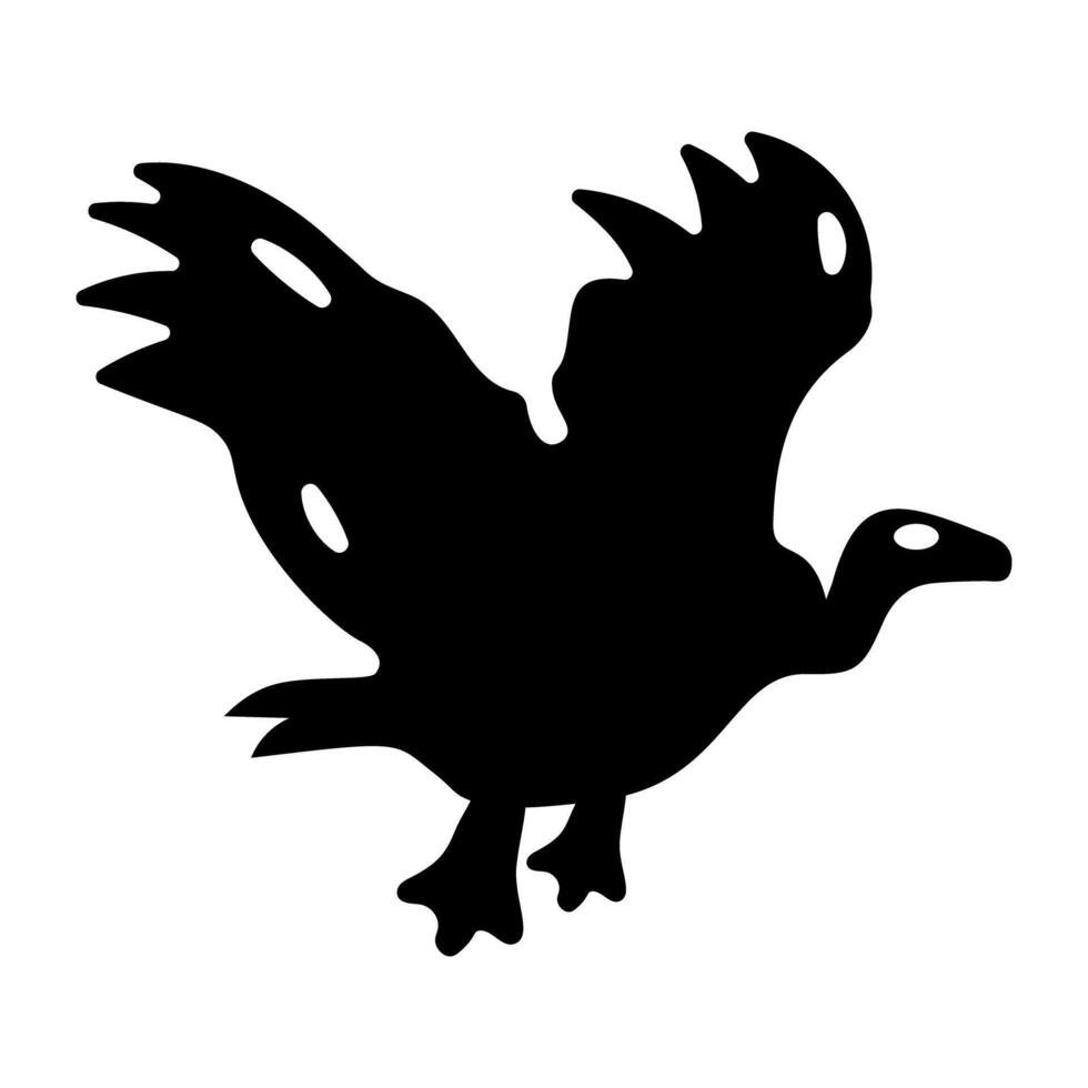 A glyph style icon of vulture vector