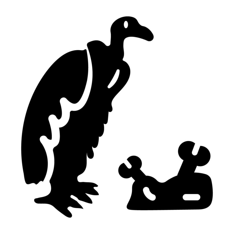 A glyph style icon of vulture vector