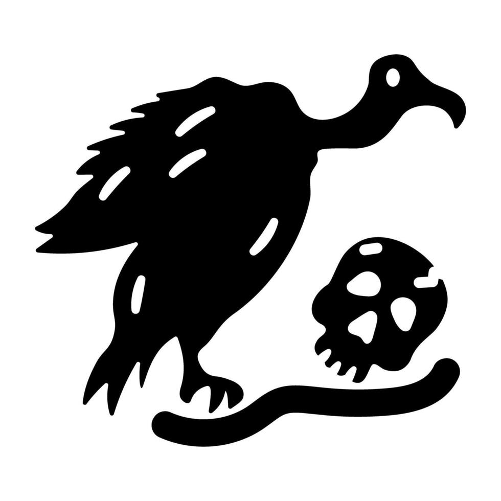 A glyph style icon of vulture vector