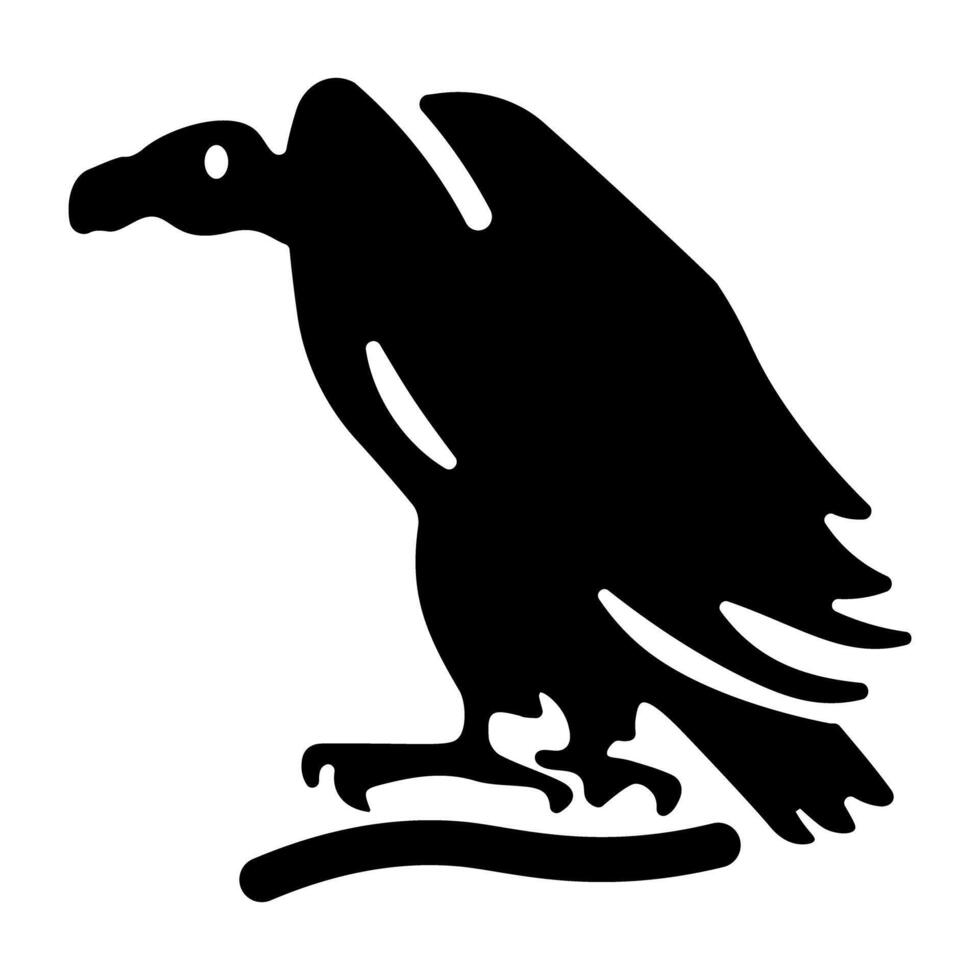 A glyph style icon of vulture vector
