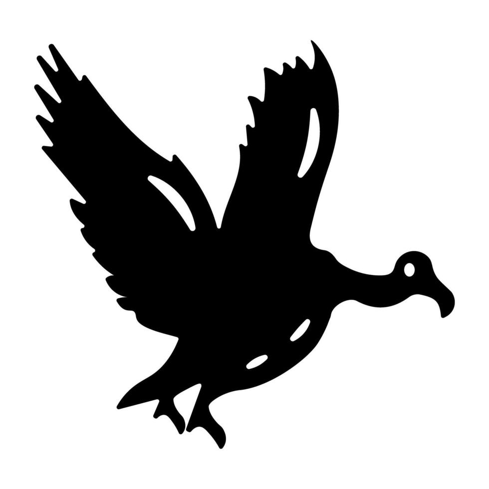 A glyph style icon of vulture vector