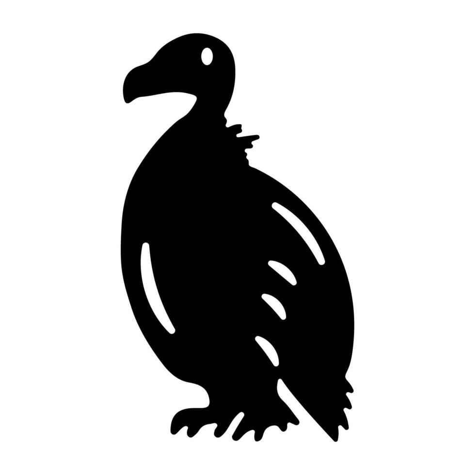 A glyph style icon of vulture vector