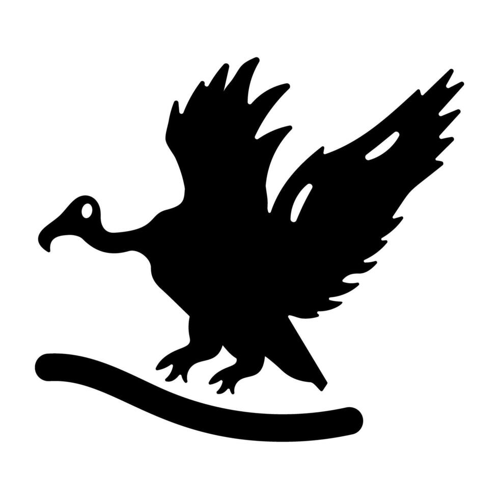 A glyph style icon of vulture vector