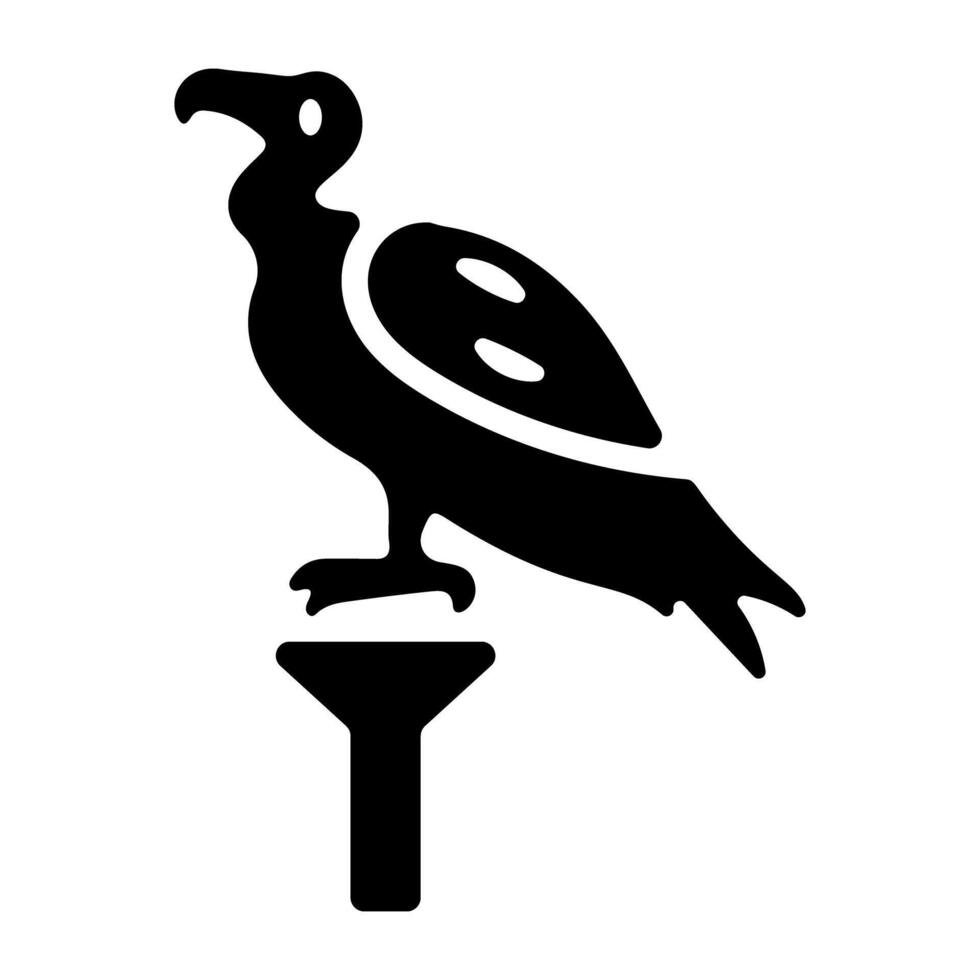 A glyph style icon of vulture vector