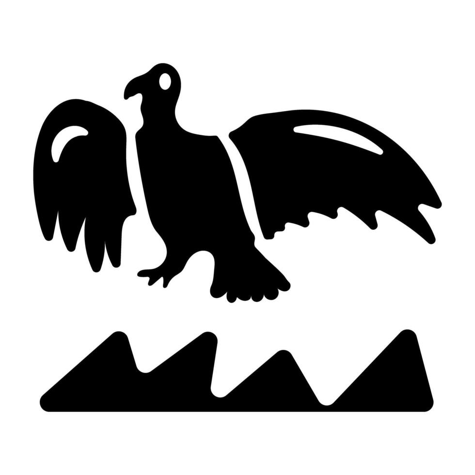 A glyph style icon of vulture vector