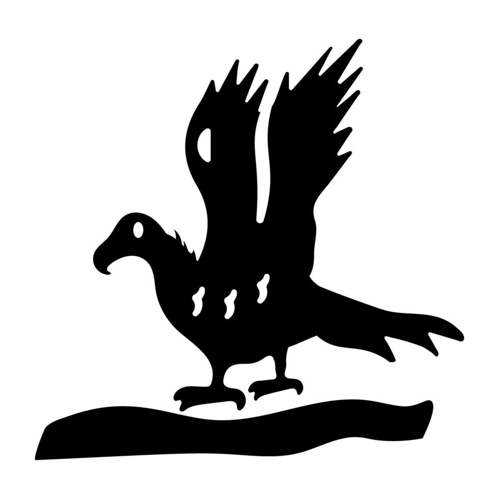A glyph style icon of vulture vector