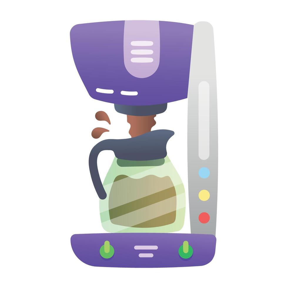 A flat style icon of coffee maker vector