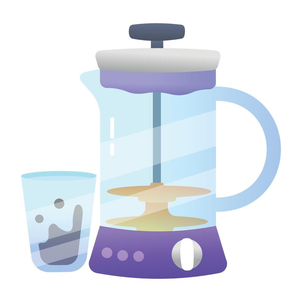 A tea plunger flat icon vector