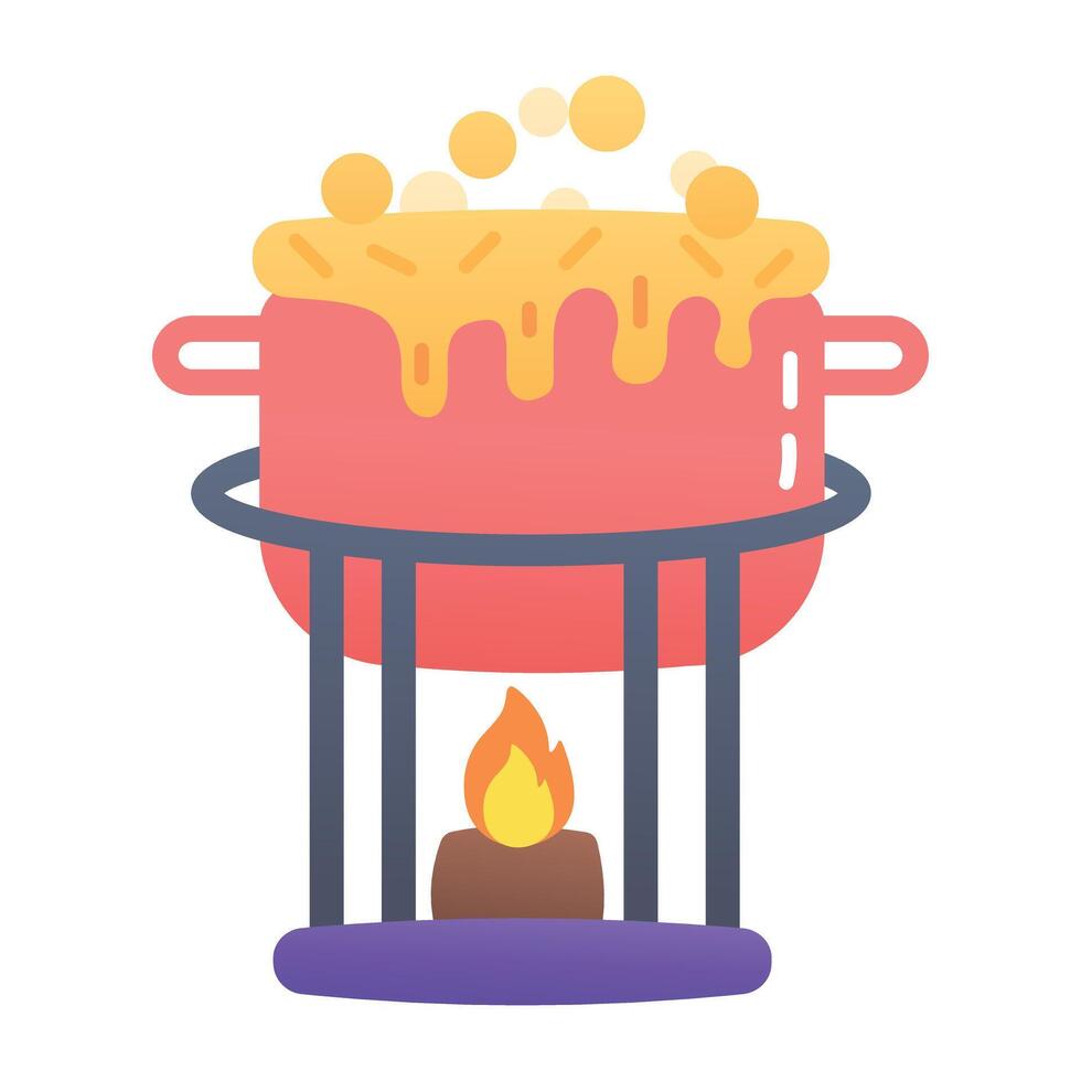 A cheese fondue flat icon vector