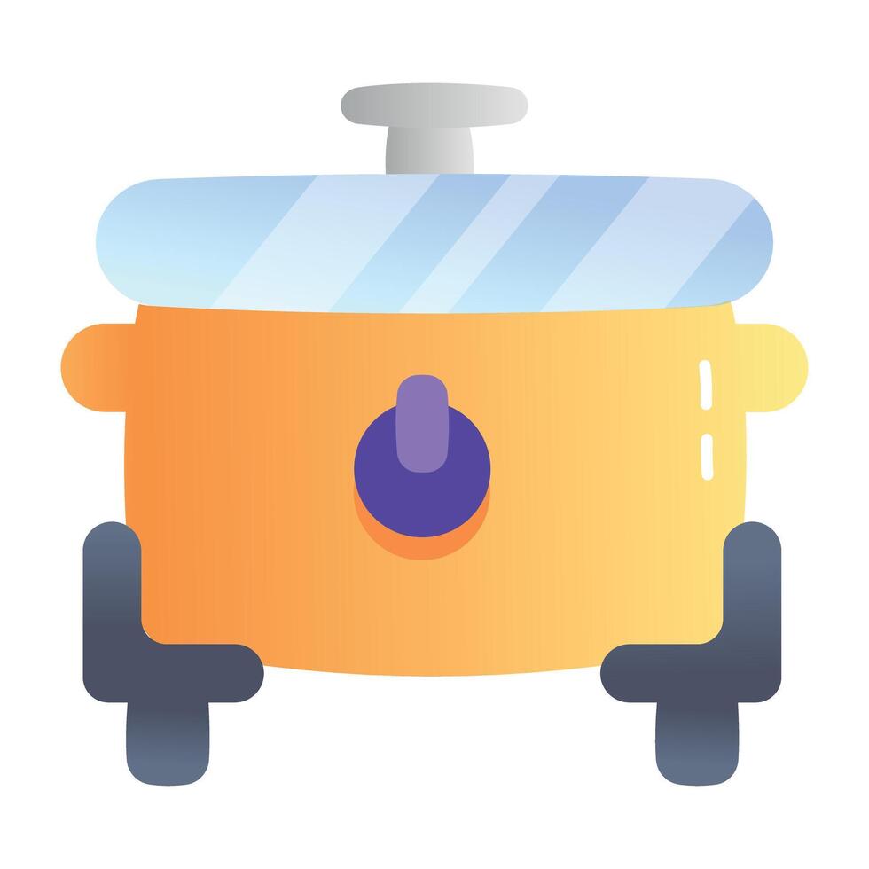 An electric skillet flat icon vector