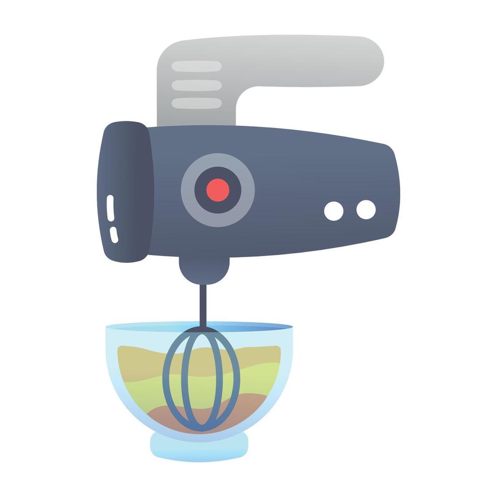 A flat style icon of electric beater vector