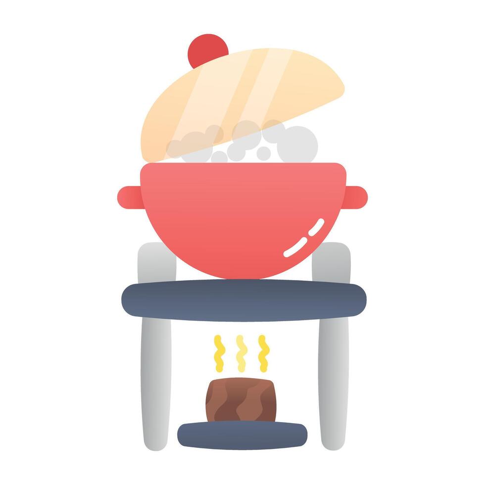 A cooking pot icon designed in flat style vector