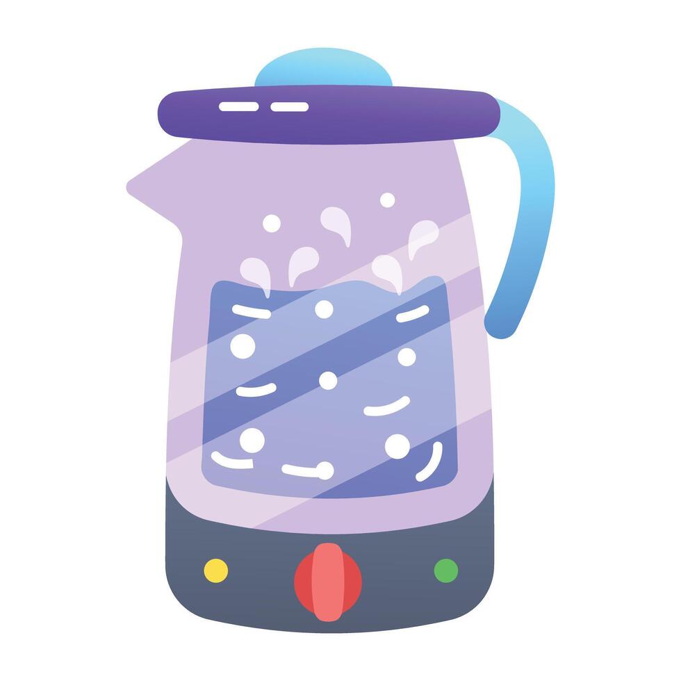 An electric kettle flat icon vector