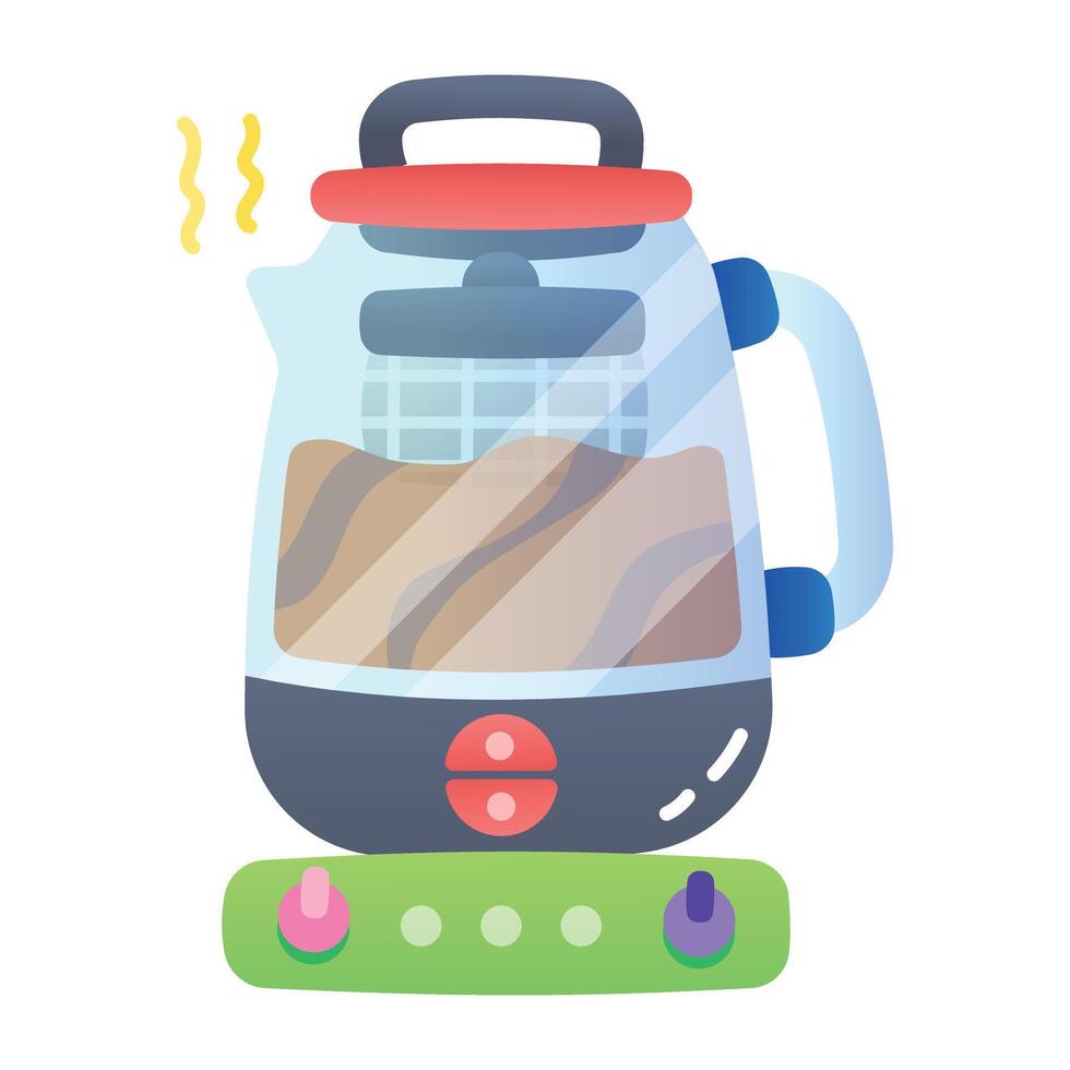 A tea maker icon designed in flat style vector