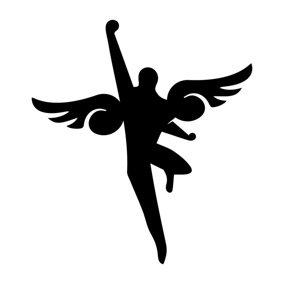 Icarus wings solid style icon vector