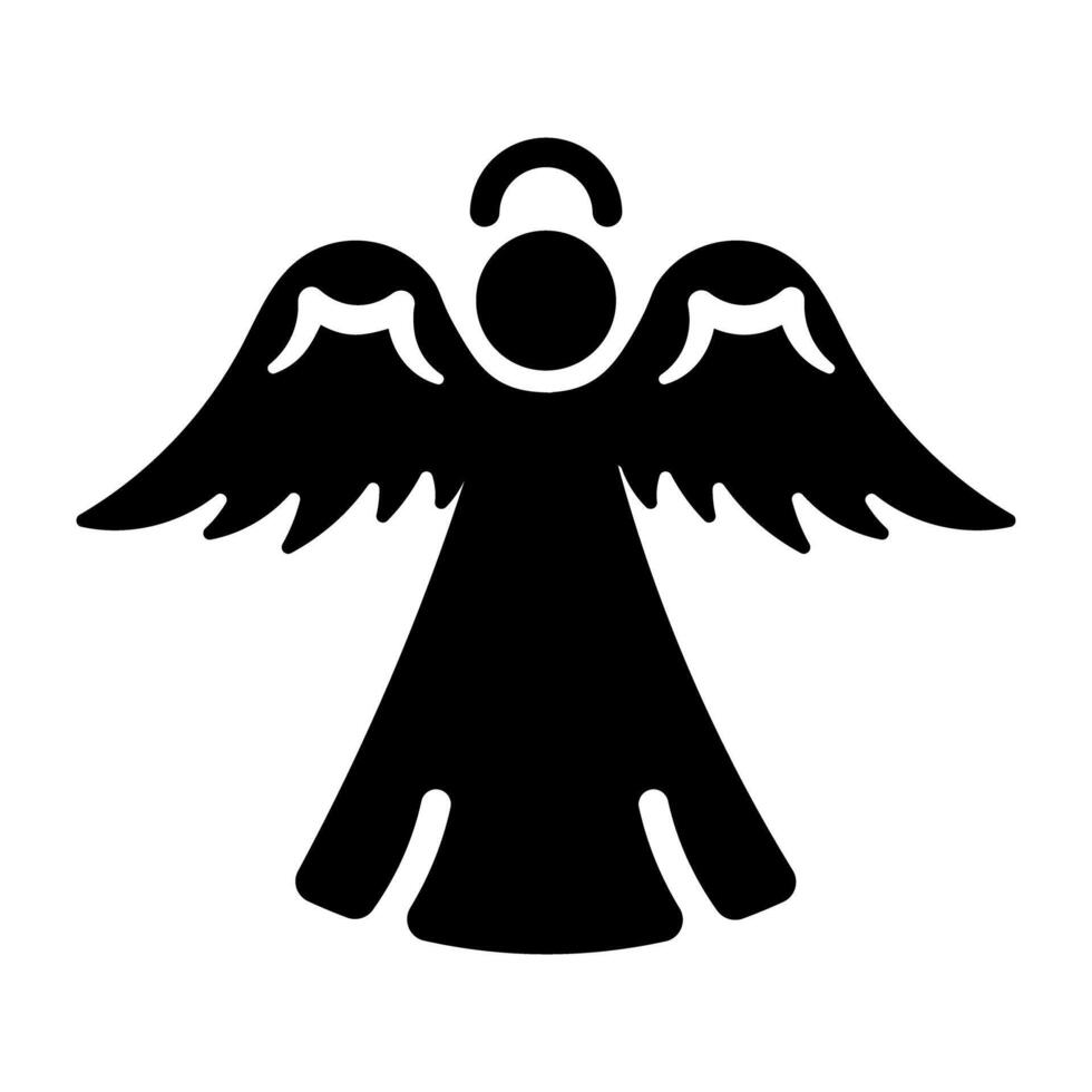 A glyph style icon of an icarus vector