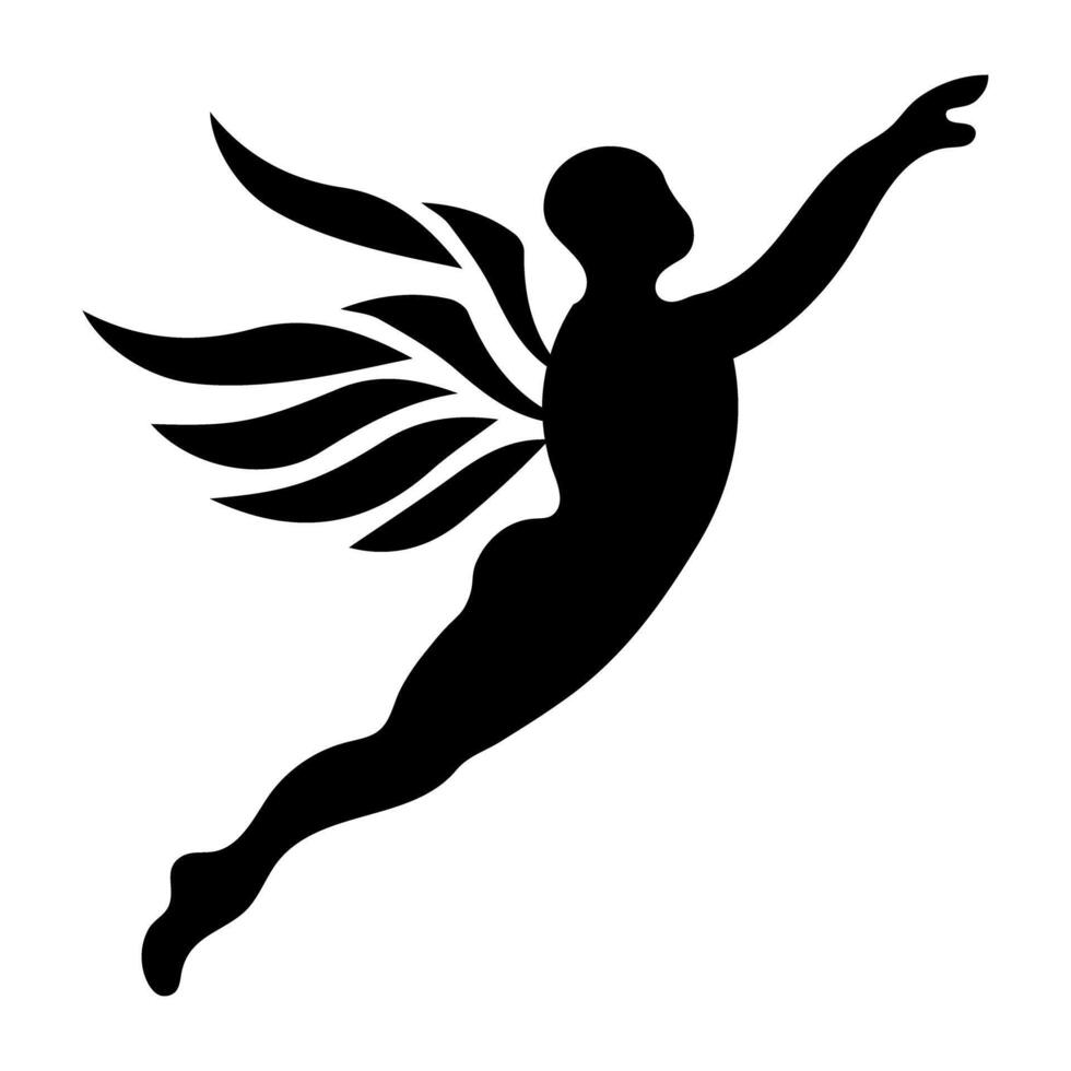 Icarus wings solid style icon vector