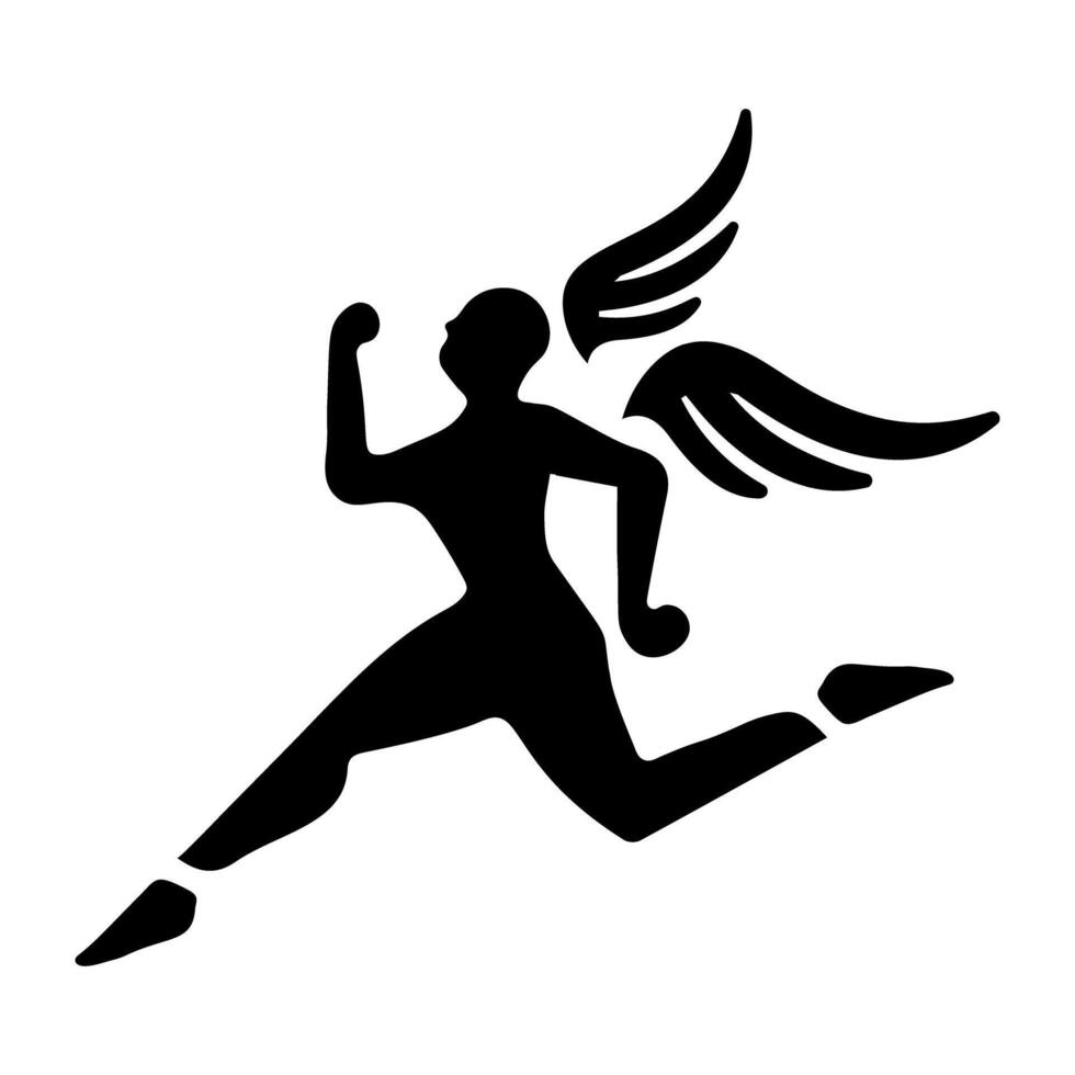 Icarus wings solid style icon vector
