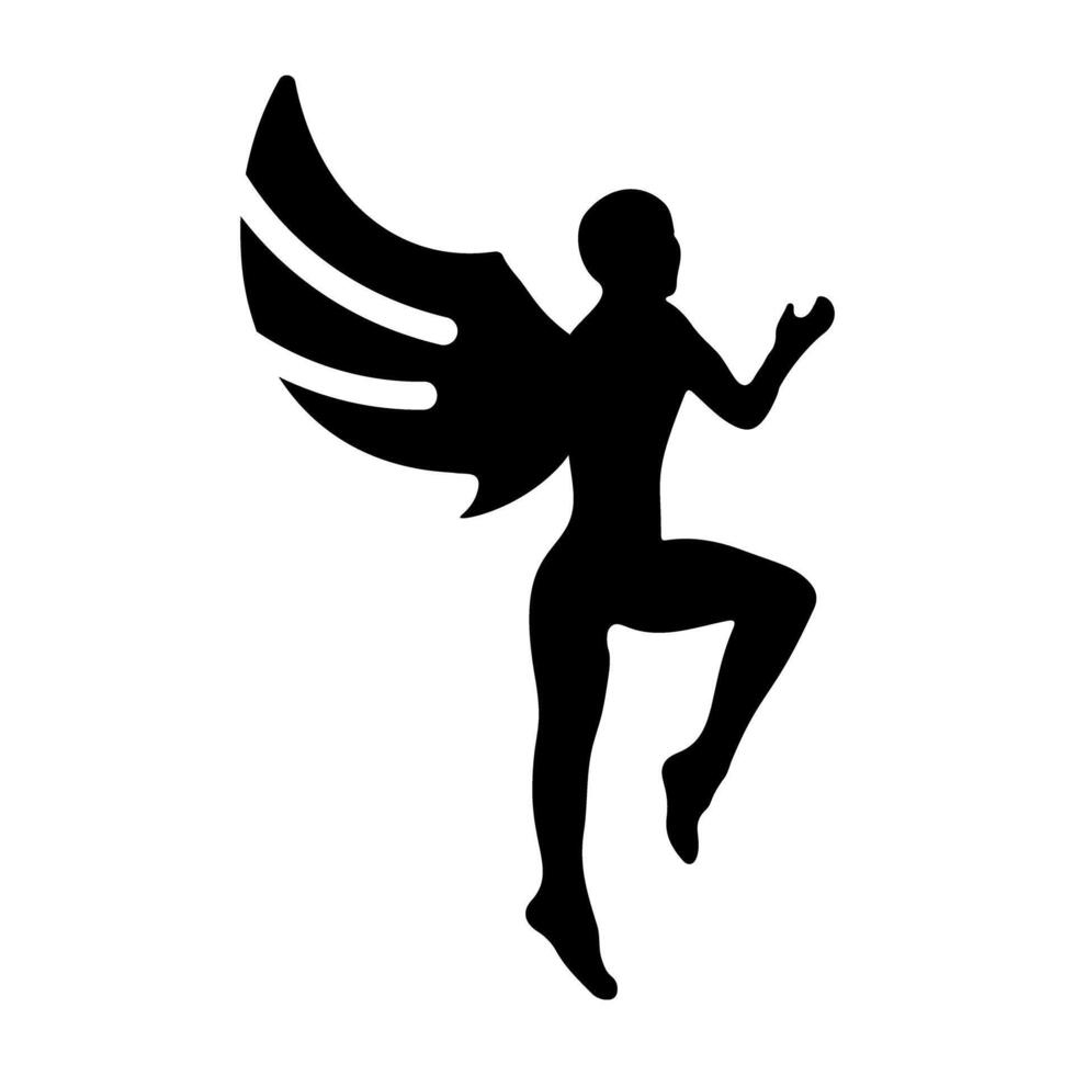 A glyph icon of flying angeless vector
