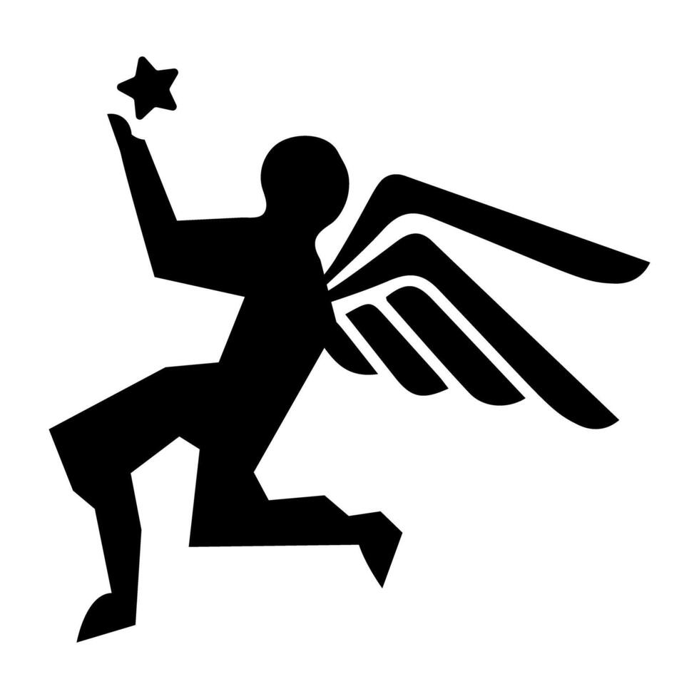 A glyph icon of flying angeless vector