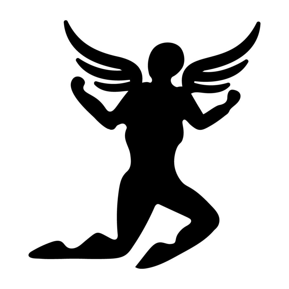 A glyph icon of flying angeless vector