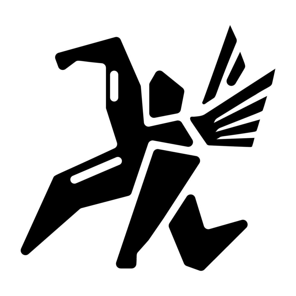 A glyph icon of flying angeless vector
