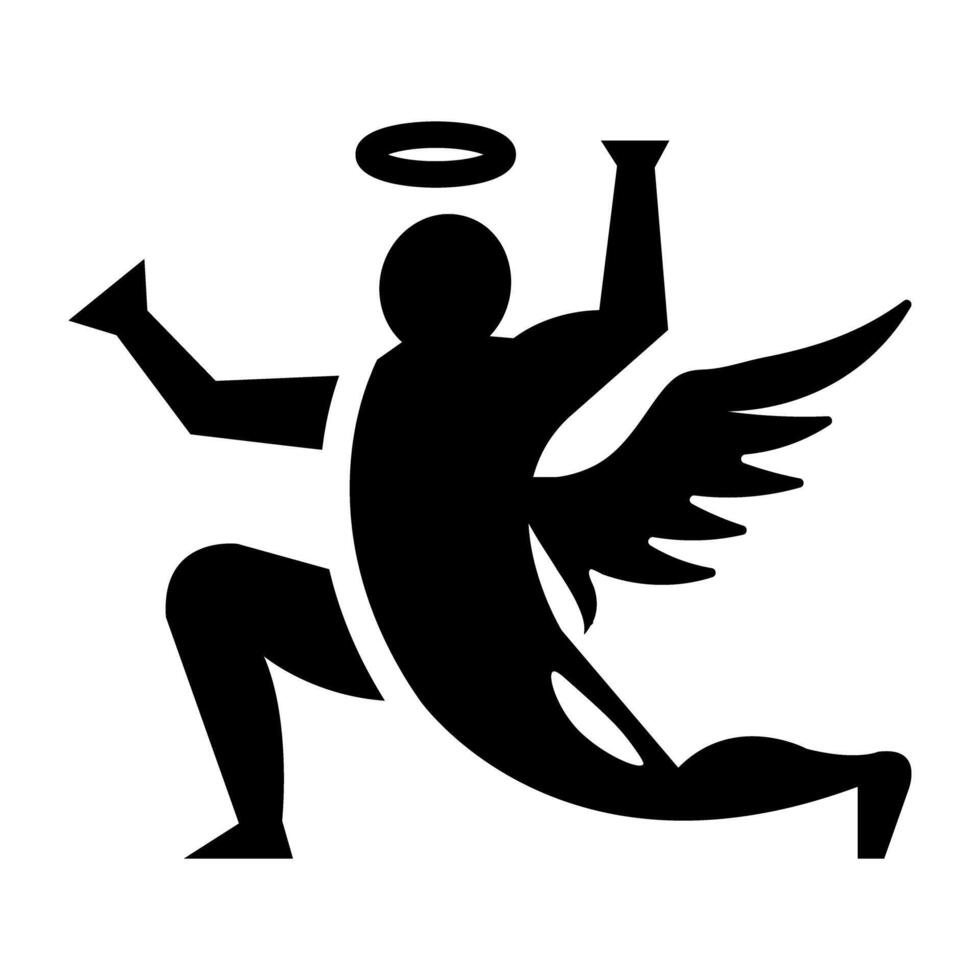 A glyph icon of flying angeless vector