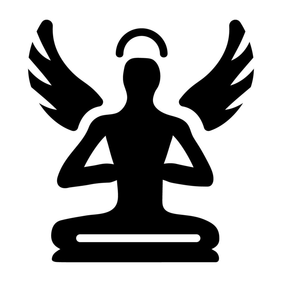 A glyph icon of flying angeless vector