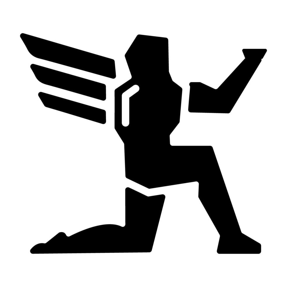 A glyph icon of flying angeless vector