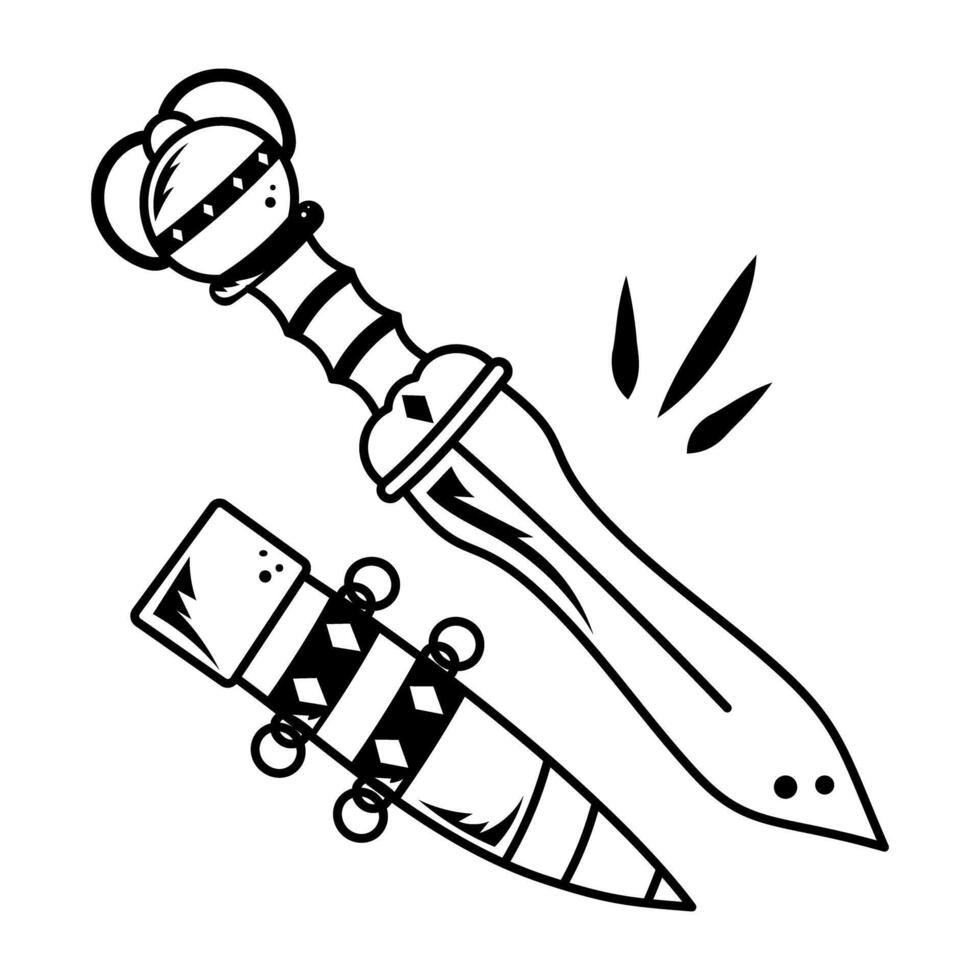 A line style icon of fantasy sword vector