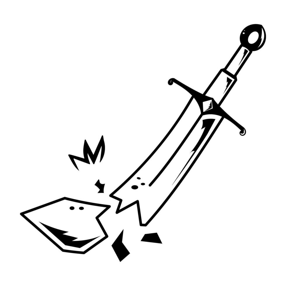 A line style icon of fantasy sword vector