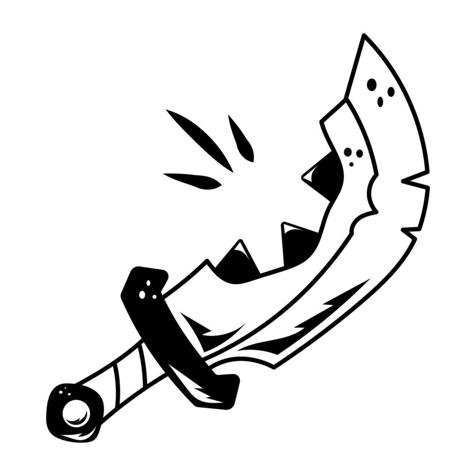 A line style icon of fantasy sword vector
