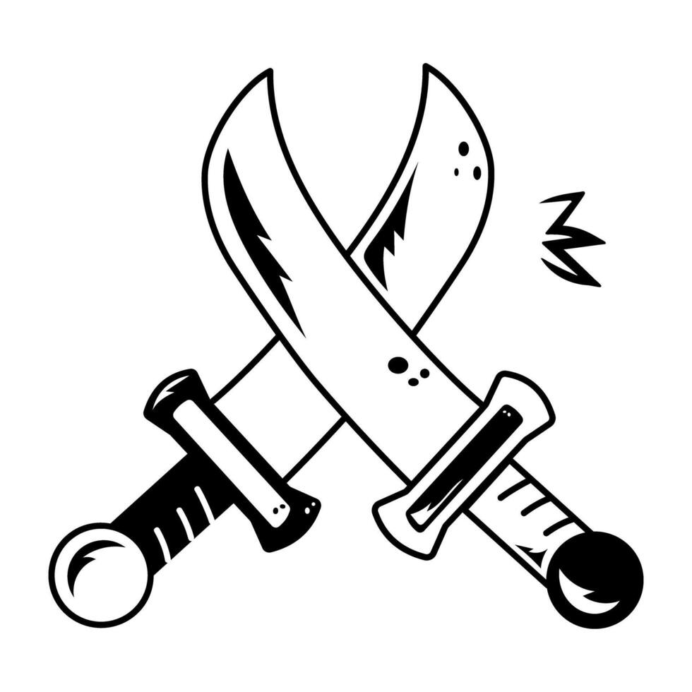 A line style icon of fantasy sword vector