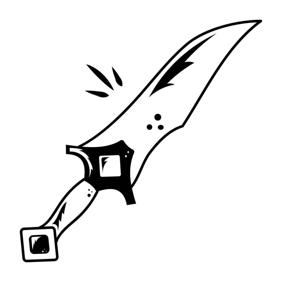 A line style icon of fantasy sword vector