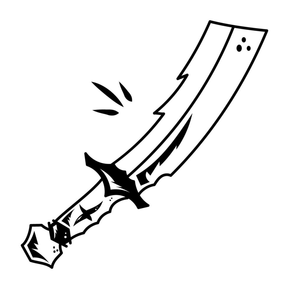 A line style icon of fantasy sword vector