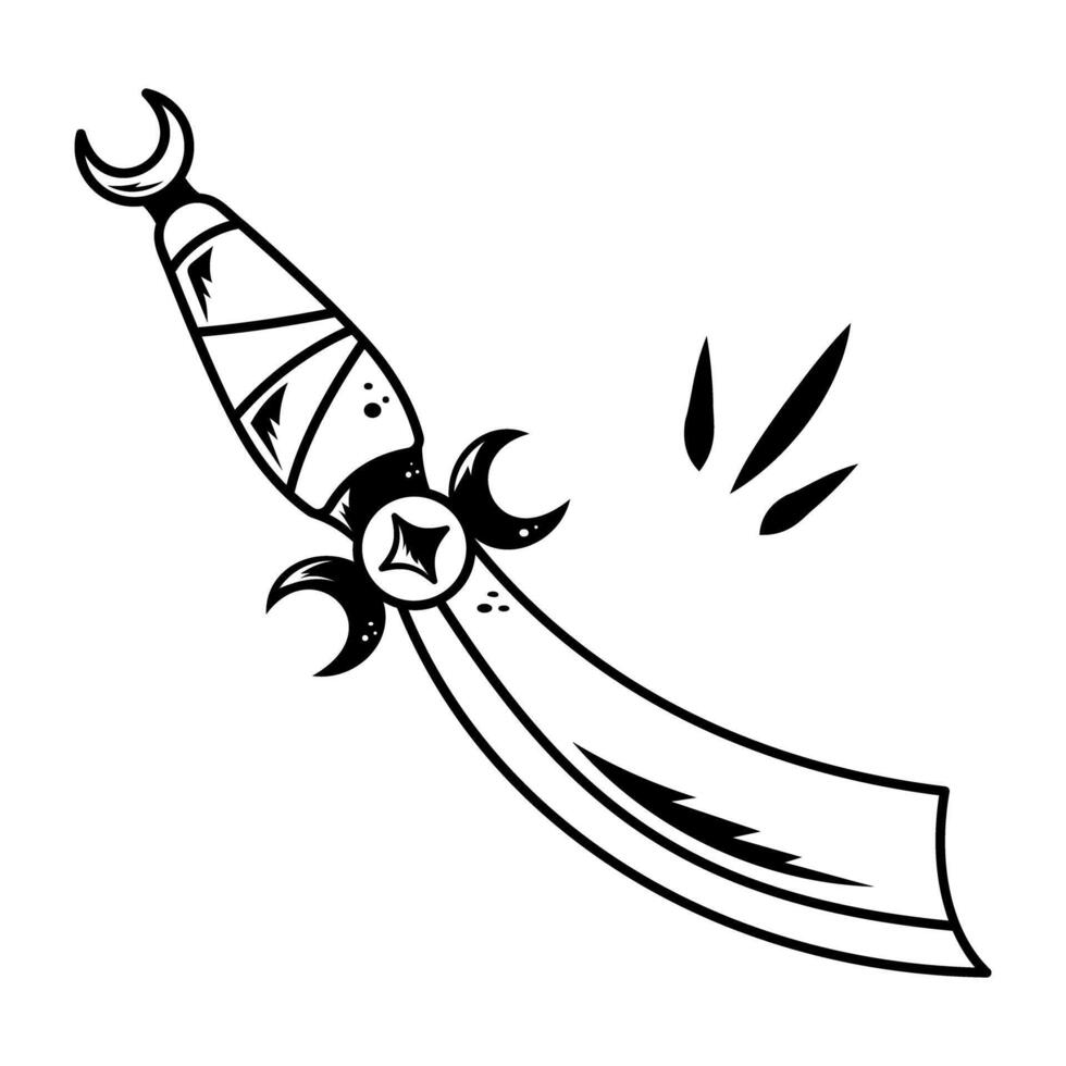 Magic sword icon designed in outline style vector