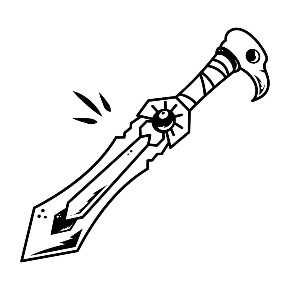 Magic sword icon designed in outline style vector