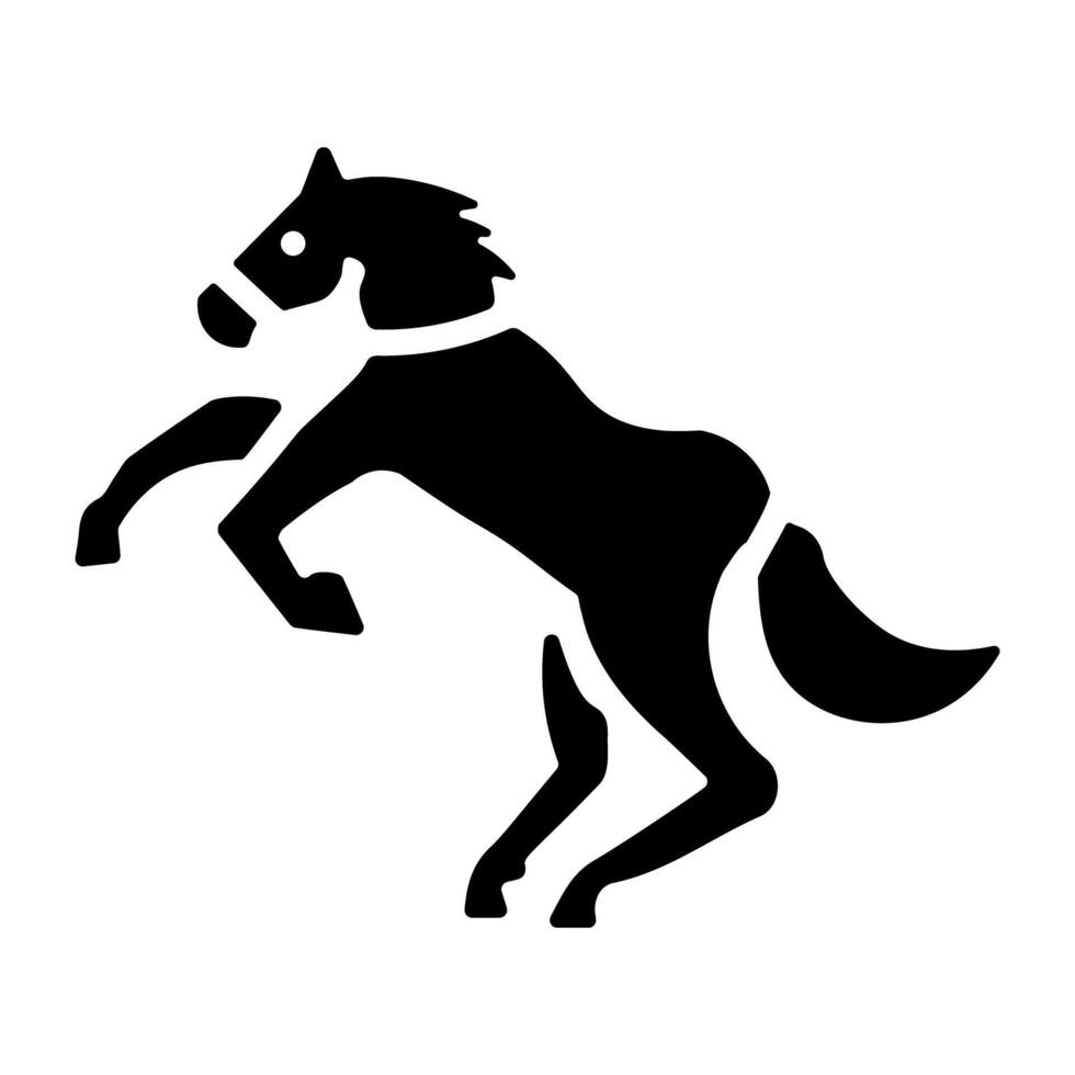 A glyph style icon of cheval vector