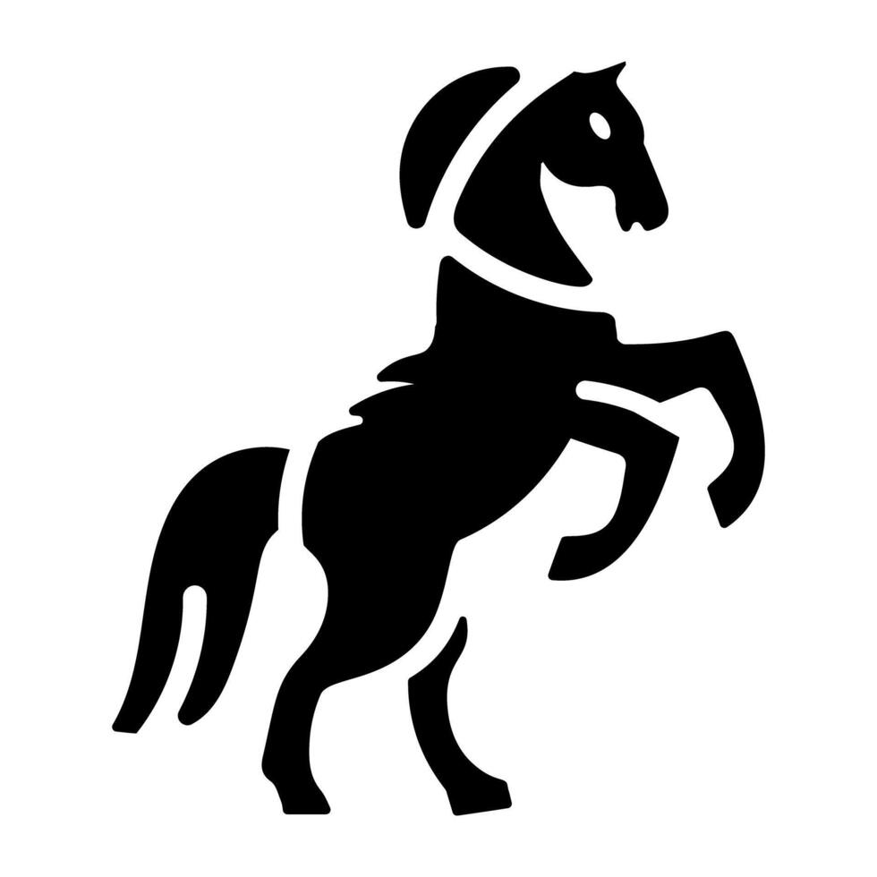A glyph style icon of cheval vector