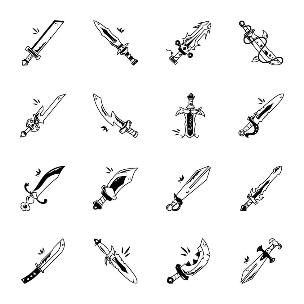 Magic sword icon designed in outline style vector