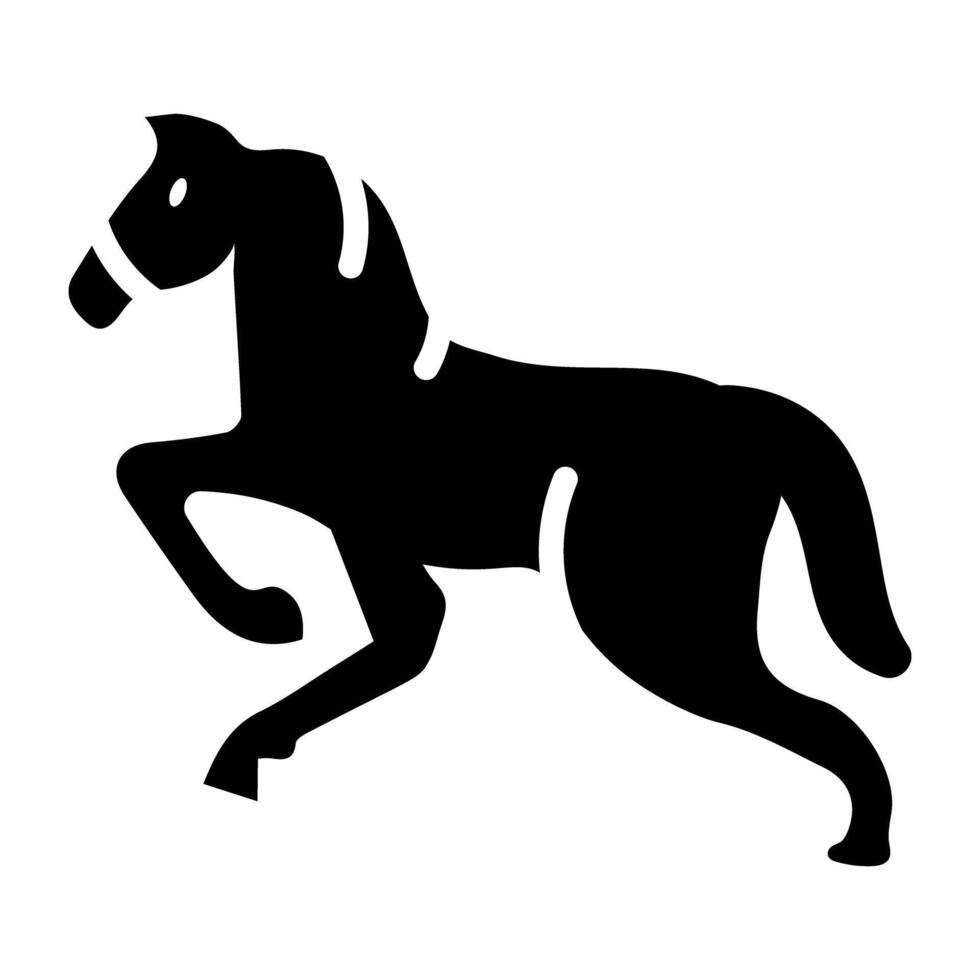 A slid style icon of steed vector