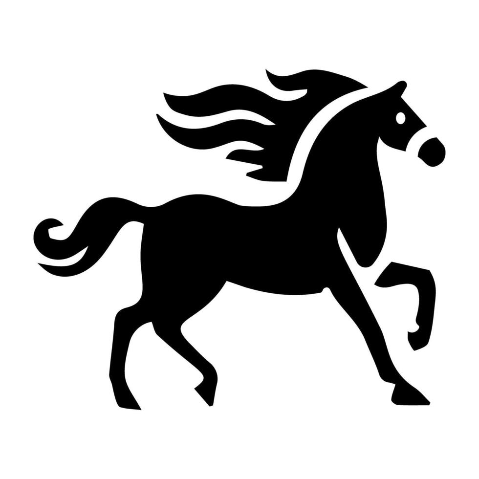 A slid style icon of steed vector