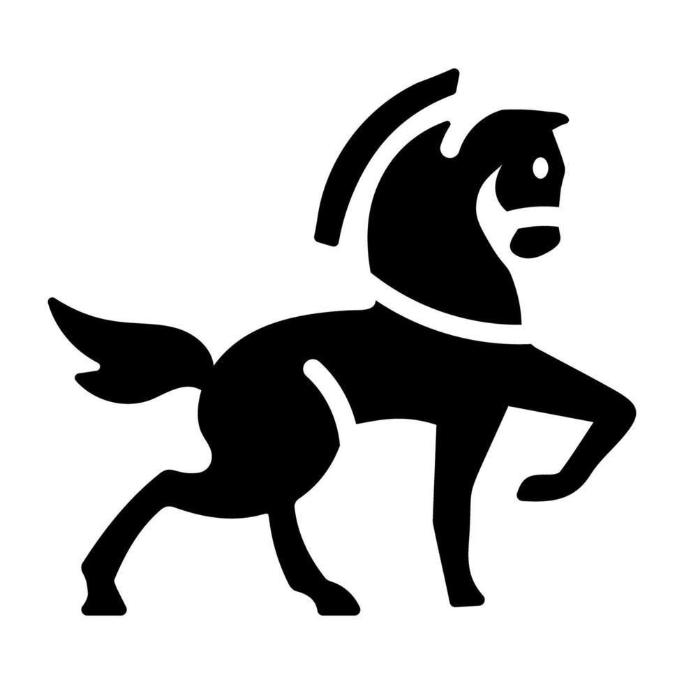A slid style icon of steed vector