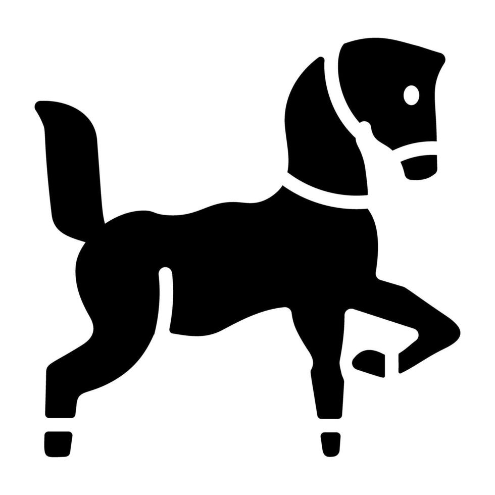 A slid style icon of steed vector