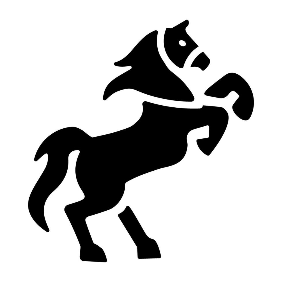 A slid style icon of steed vector