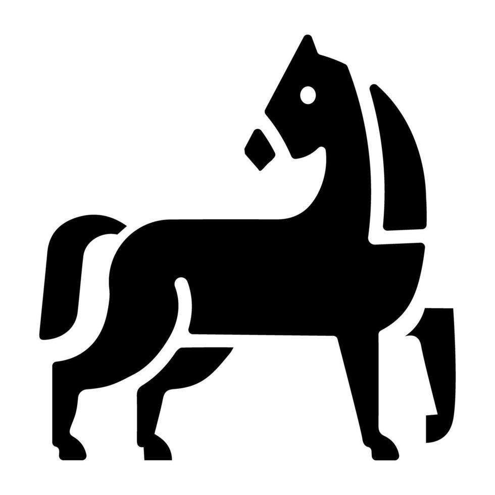 A slid style icon of steed vector