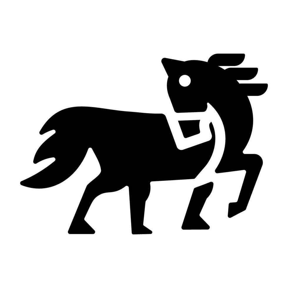 A slid style icon of steed vector