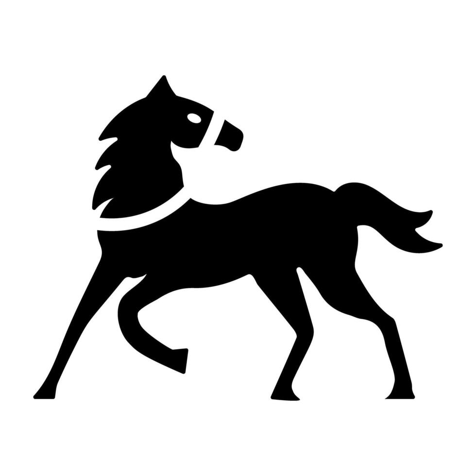 A slid style icon of steed vector