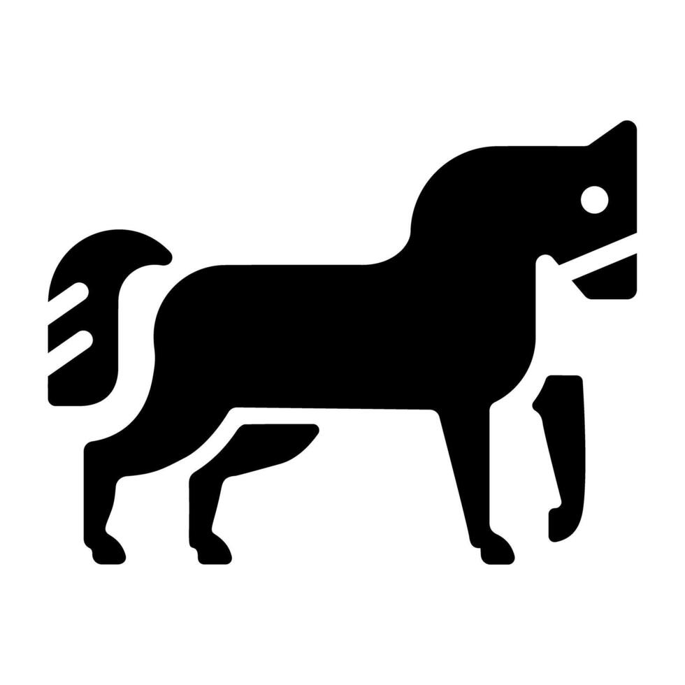 A slid style icon of steed vector